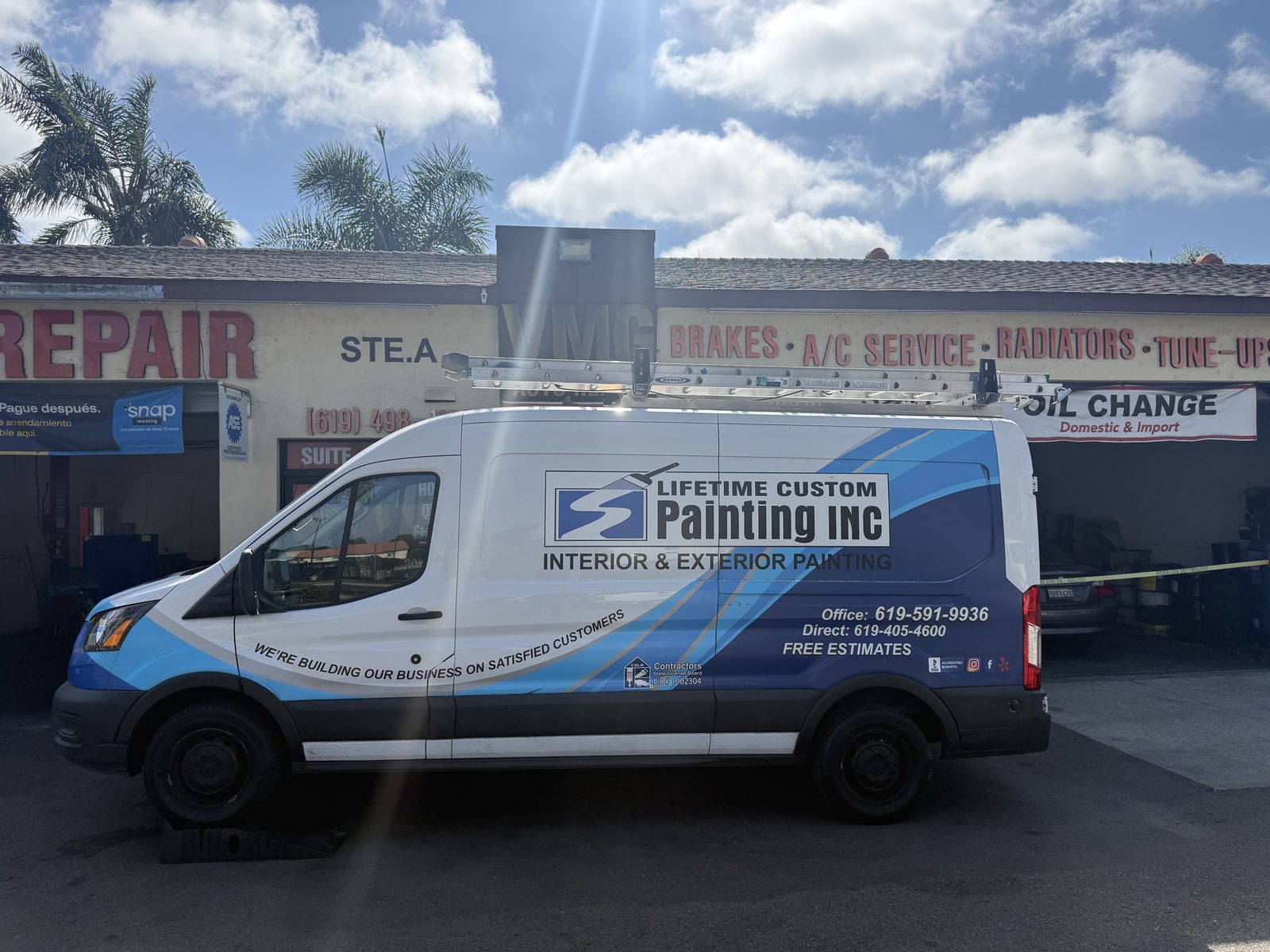 Painting company van serviced at VMG